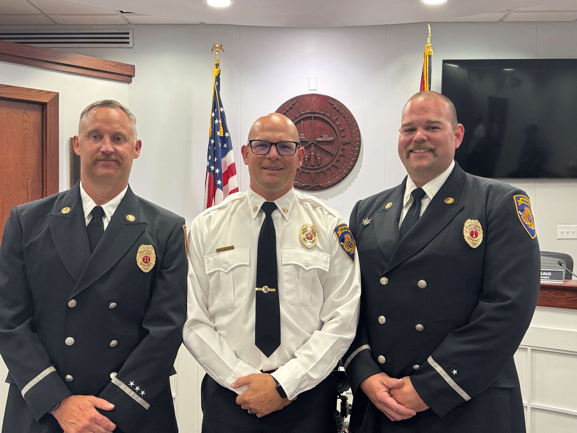 Captain Dan Soisson, Chief Kevin McGraw, and Lieutenant Kevin Bower